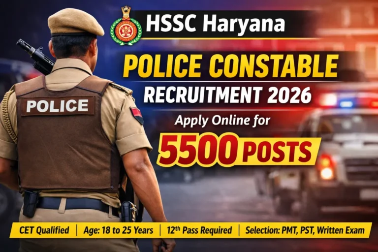 HSSC Haryana Police Constable Recruitment 2026