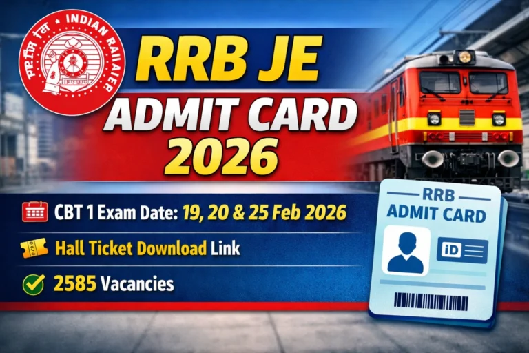 RRB JE Admit Card