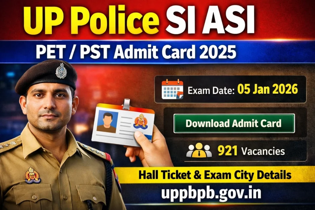 UP Police SI ASI PET/ PST Admit Card 2025 – Uttar Pradesh Police Recruitment & Promotion Board 1 UP Police SI ASI PET PST Admit Card