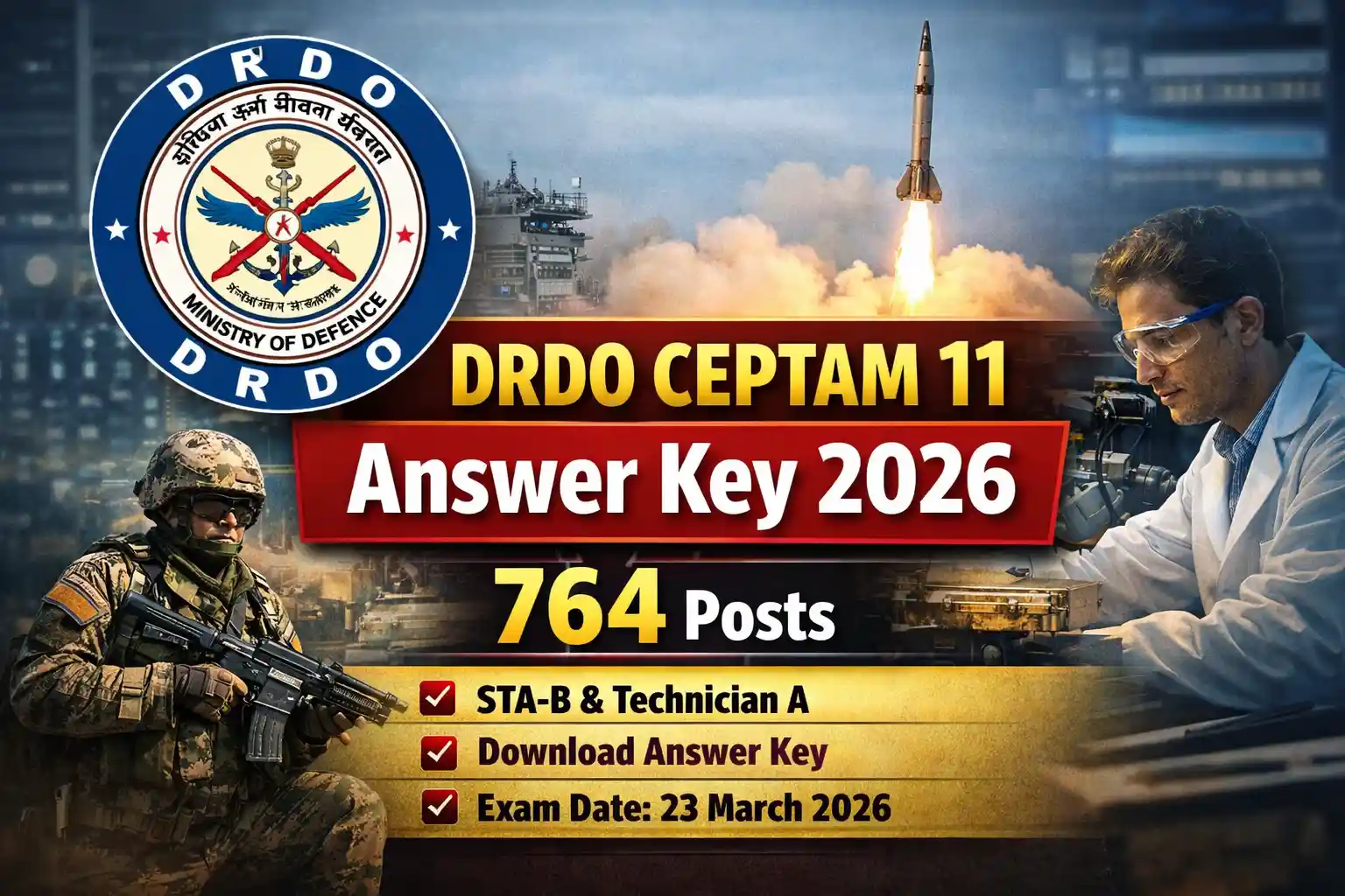 DRDO CEPTAM 11 Answer Key 2026 for 764 Post