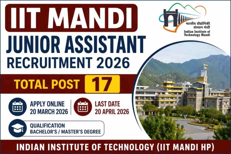 IIT Mandi Junior Assistant Online Form 2026
