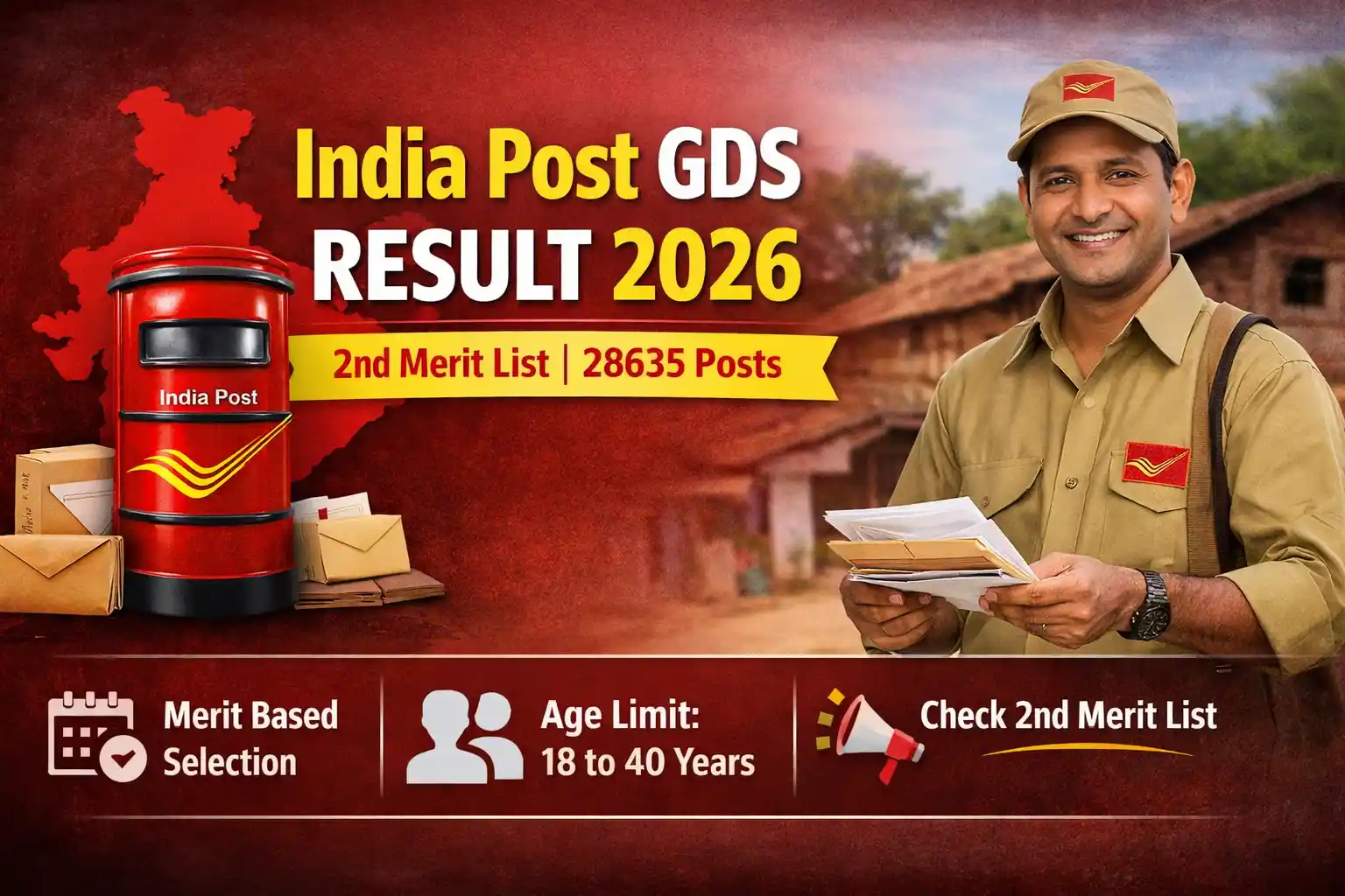 India Post GDS Gramin Dak Sevak Result 2026 2nd Merit List for 28635 Post