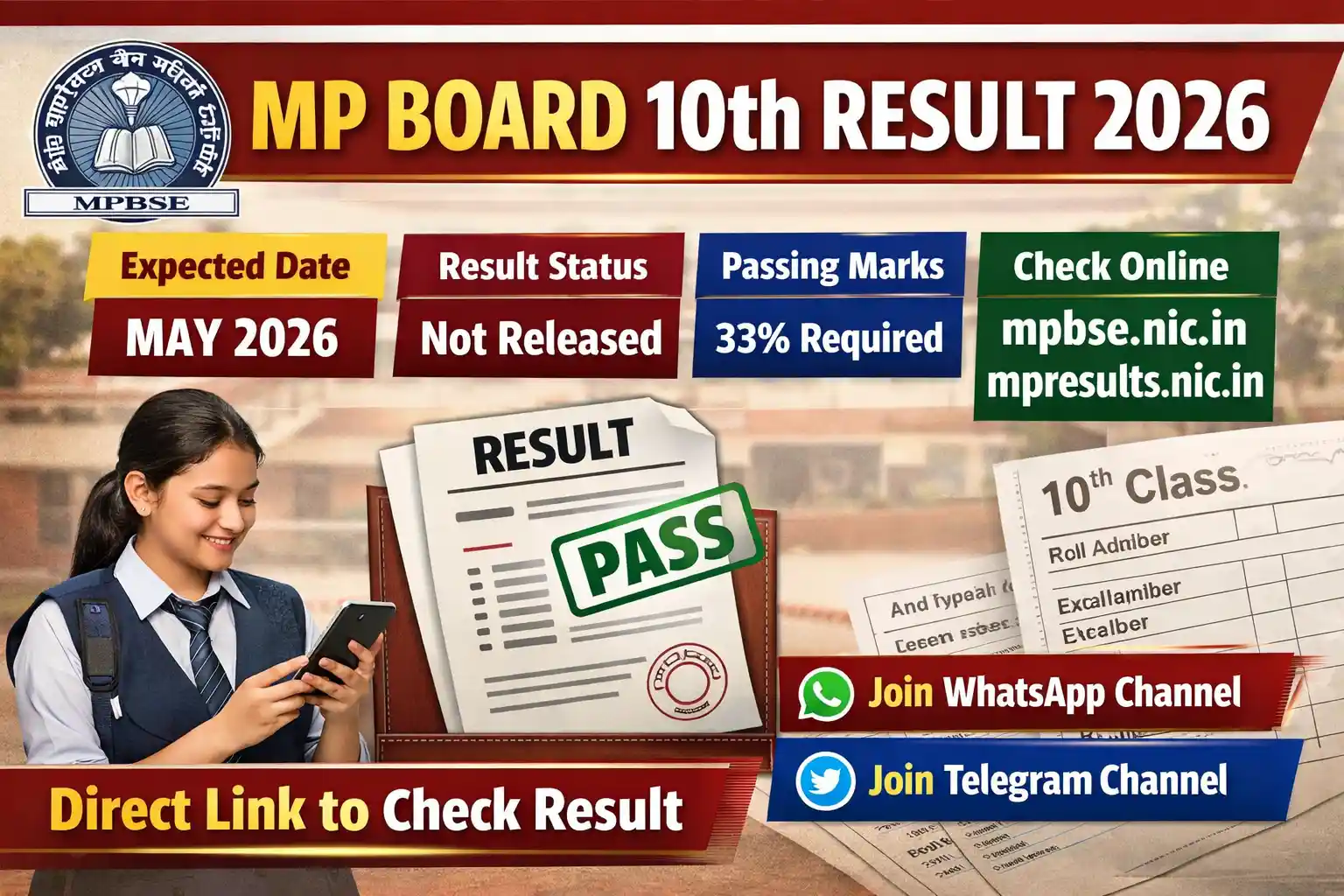 MP Board 10th Result 2026 LIVE