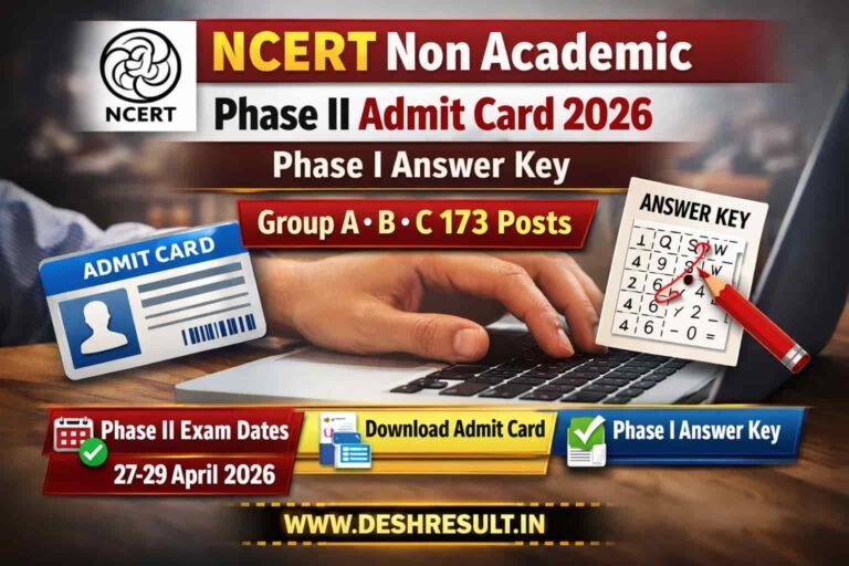 NCERT Non Academic Phase II Admit Card 2026