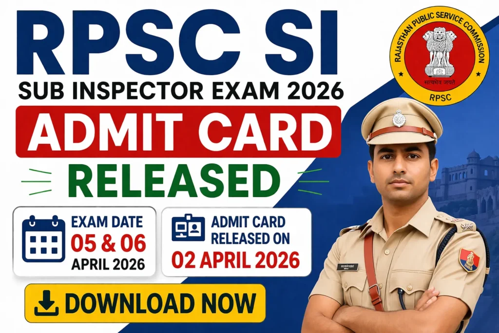 RPSC SI Admit Card 2026 (2)