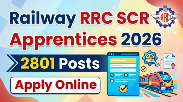 Railway RRC SCR Apprentices Online Form 2026 for 2801 Post